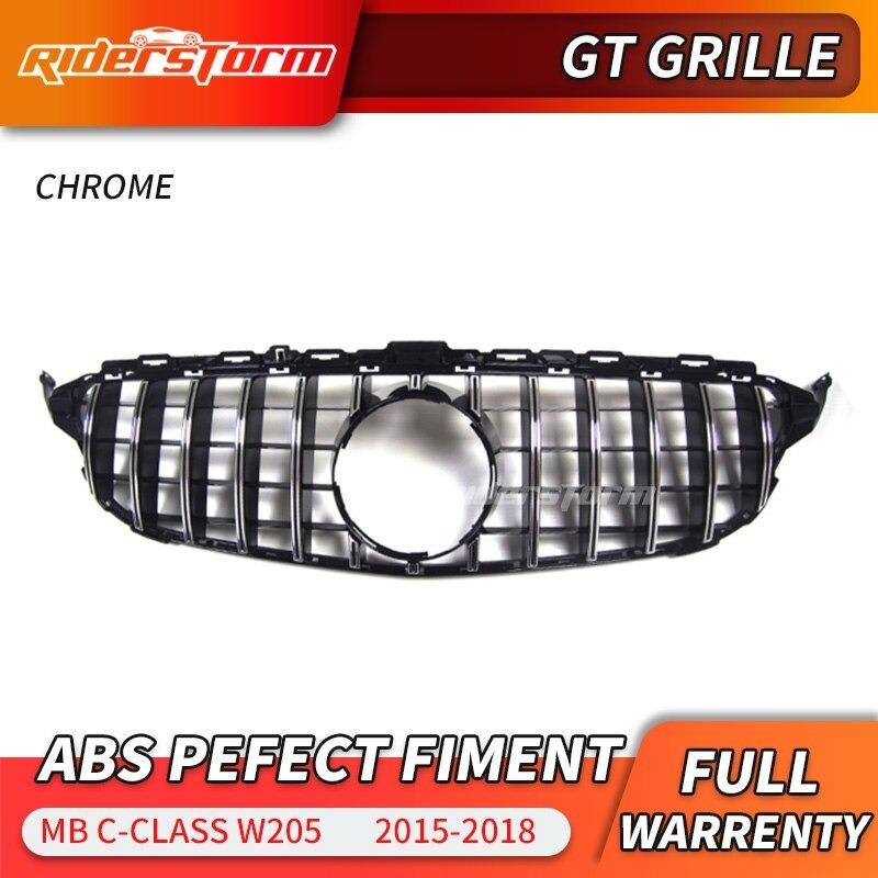 車 エアロパーツ フロントグリル メルセデスベンツ Cクラス w205 GTフロントグリル GTRグリル AMGルック c180 c200 c250 c300 c43 2015-2019+|pepper|05
