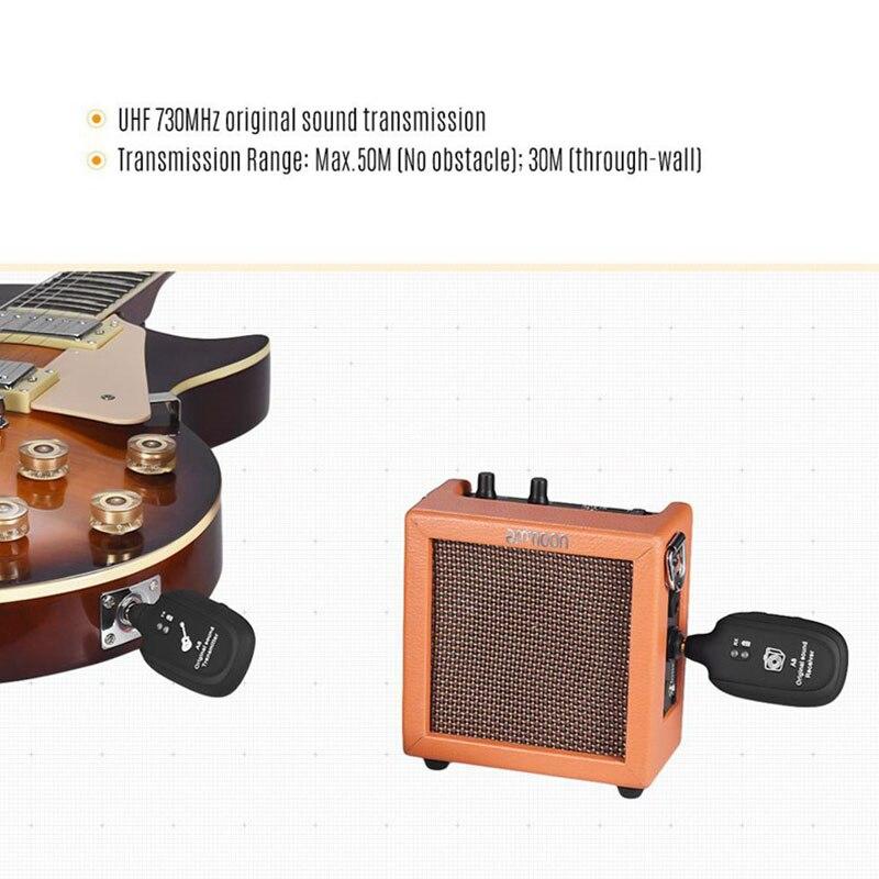 楽器 ギター ワイヤレスシステム ギターワイヤレスシステム 送信機 受信機セット 最大50m バッテリー内蔵 エレキギター ベース用｜pepper｜02