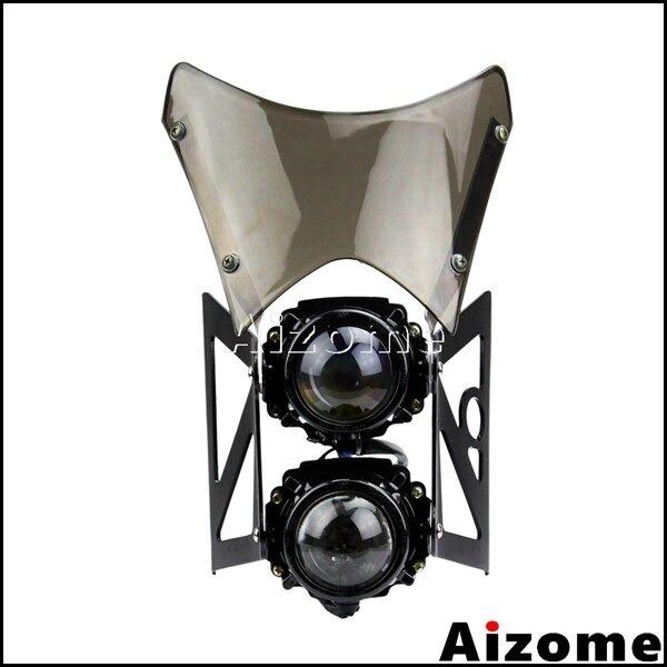 バイク ヘッドライトASSY デュアル ヘッドライト ウインドシールド