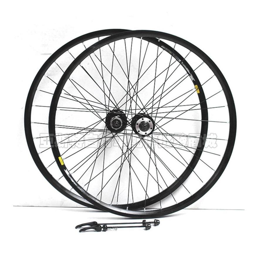 自転車 ホイール 完組ホイール 26インチ マウンテンバイク スポークホイール 前後セット ディスクブレーキ&フラワードラム アルミ合金リム