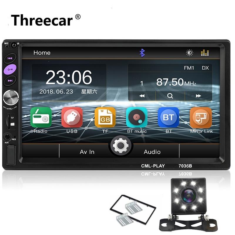 車 オーディオ 7インチ Bluetooth 2Din LCDタッチスクリーン バックカメラ付 カーオーディオユニット ミラーリンク