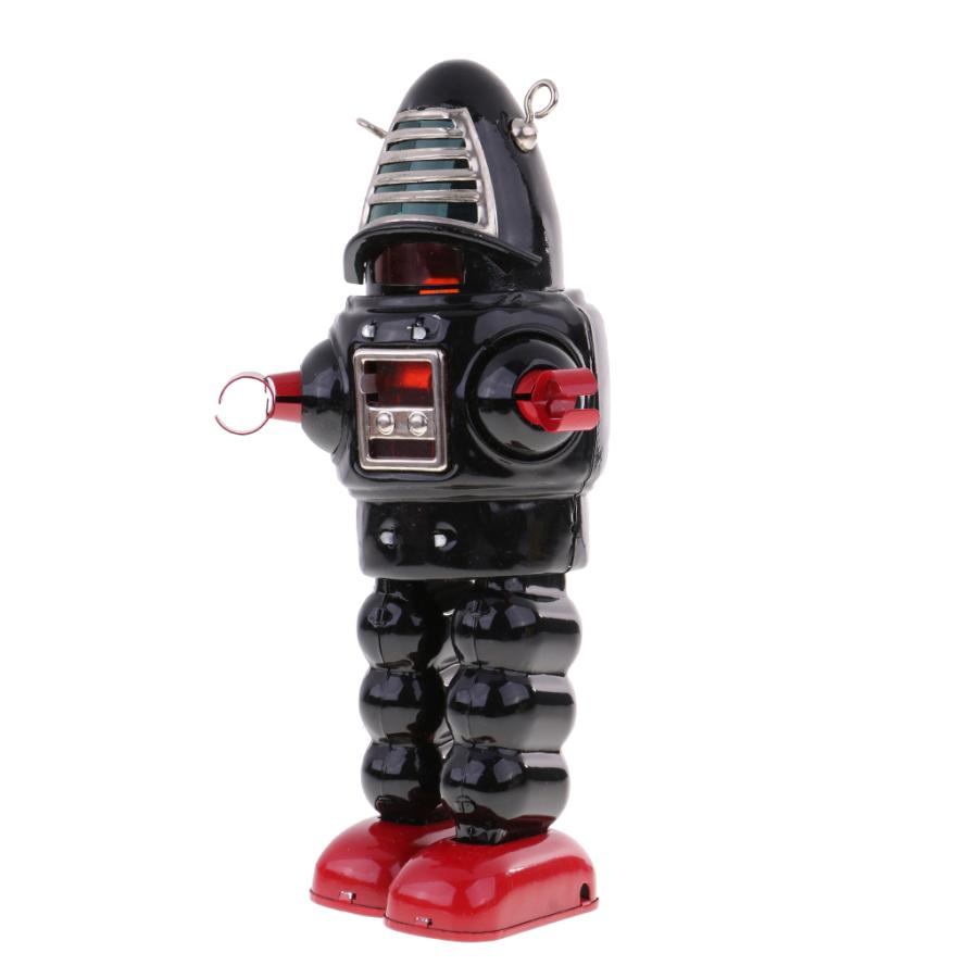 超合金 ロボット おもちゃ ヴィンテージ レトロ 黒 ブリキ 時計じかけ ワインドアップ｜pepper