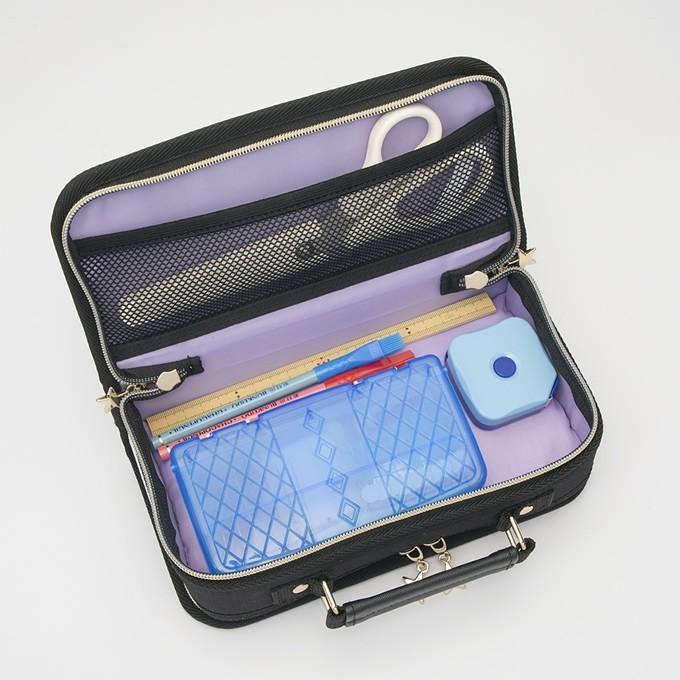 裁縫セット ダブルポケット 貝印 裁ちばさみ 小学校 小学生 家庭科 女の子 黒 ネコ 猫 収納力バツグン 右きき 左きき |  | 03