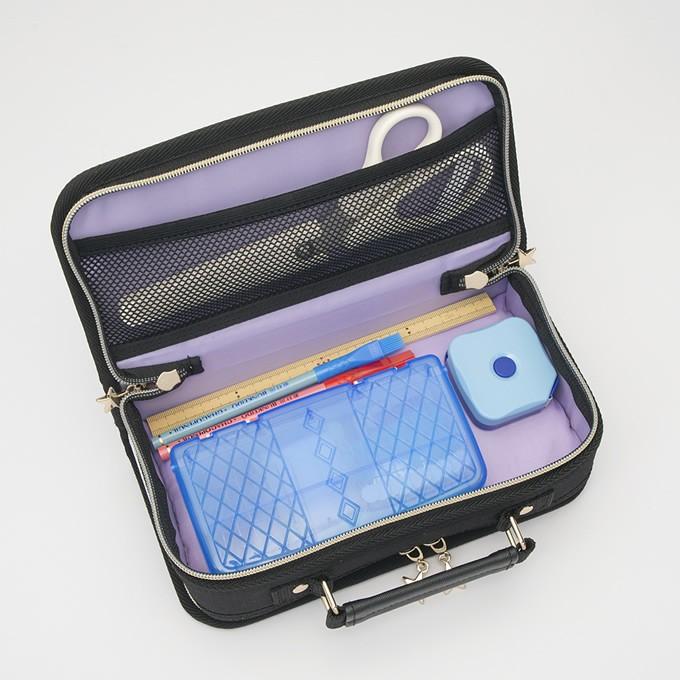 高級裁縫セット 収納力バツグン ダブルポケット 貝印製裁ちばさみ ハンドバック型 小学生 男の子 女の子 ペパーミントオリジナル 黒 ネコ Peppermint 通販 Paypayモール