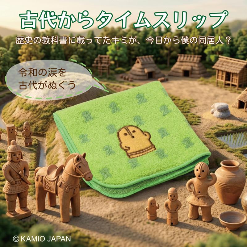ダンシングはにわ　タオルハンカチ 綿100% 吸水性バツグン ハンドタオル やわらか ふわふわ |  | 06