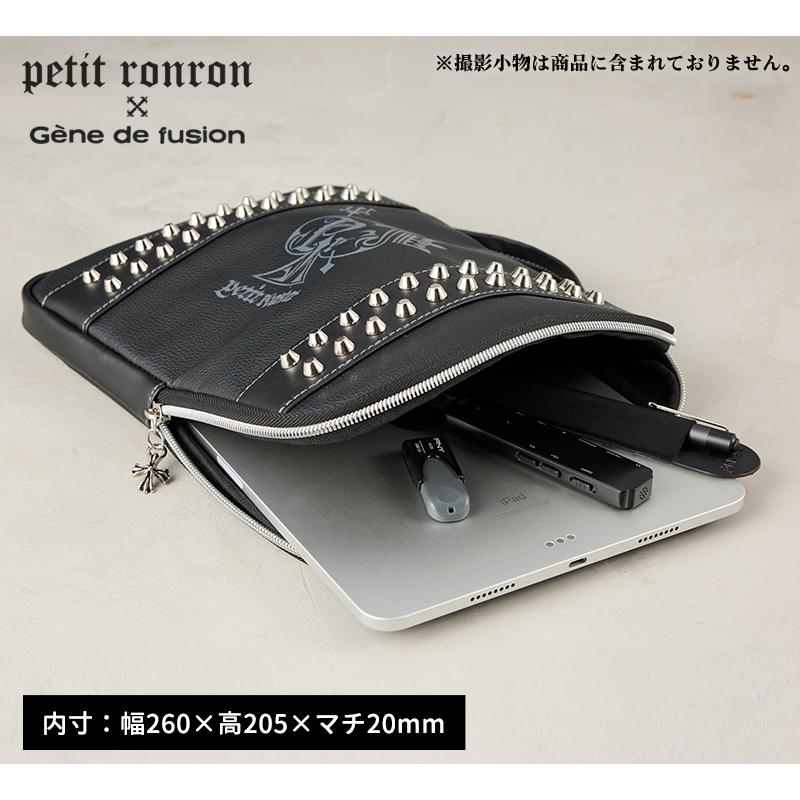 【10-11インチ対応】プティロンロンタブレットパソコンケース タブレット PC バッグ ケ ース パンク ロック スタッズ バンド ギター ブラック 黒 |  | 02
