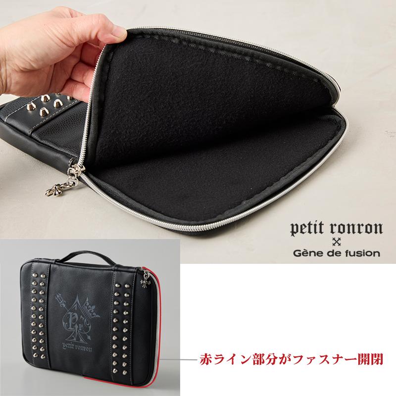 【10-11インチ対応】プティロンロンタブレットパソコンケース タブレット PC バッグ ケ ース パンク ロック スタッズ バンド ギター ブラック 黒 |  | 03