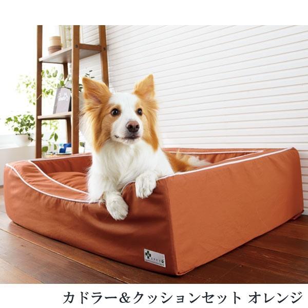 犬 ベッド スクエアシリーズ コットン カドラー＆クッションセット M