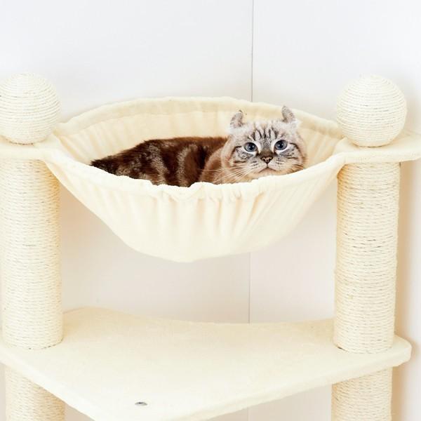キャットタワー キャットハンモックタワー スリム 全高138cm 据え置き