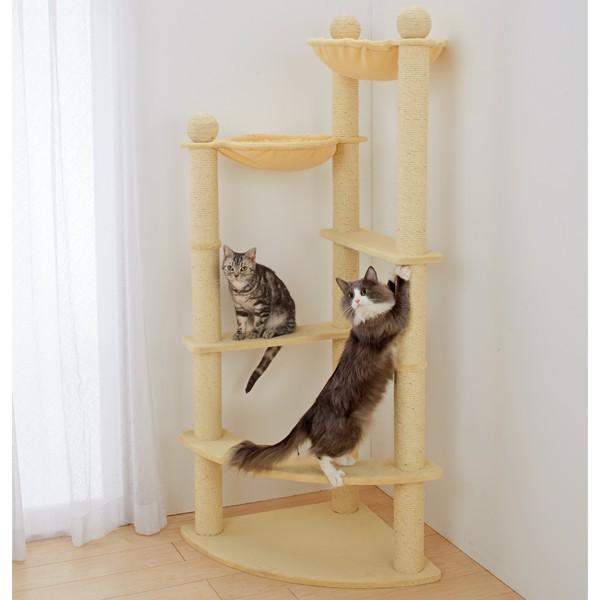 キャットタワー キャットハンモックタワー ワイド 全高168cm 猫タワー