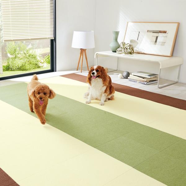 ペピィタイルカーペット３０枚 サンコー ペットマット 滑り止め ピタッと吸着タイルマット