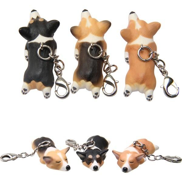 寝て待つコーギー ミニチャーム 雑貨 キーホルダー 小物 ハンドメイド