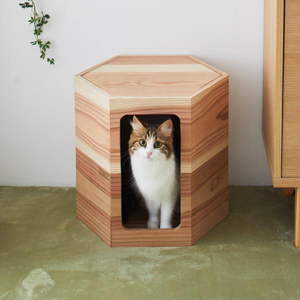 龍神杉の六角ハウス 猫 ねこ ベッド 木製 天然木 国産 高品質 手作り ペット ペピイ Peppy Ra Peppy ペピイ Yahoo 店 通販 Yahoo ショッピング