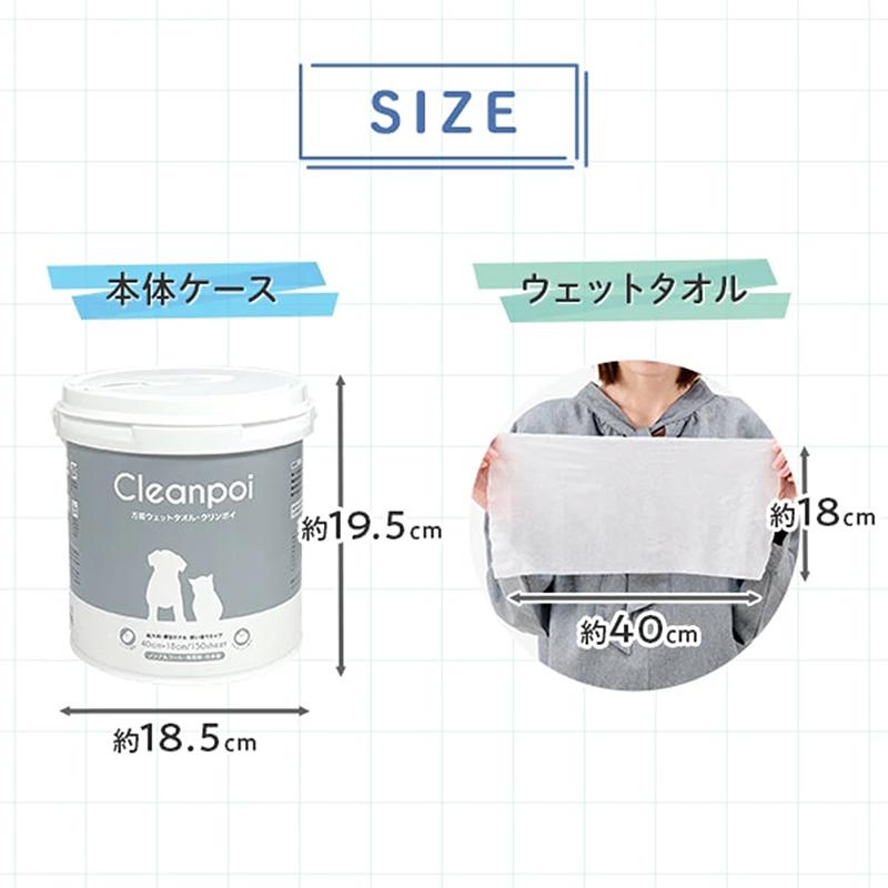 本体+詰替え用1個セット 万能ウェットタオル クリンポイ（ペット用万能
