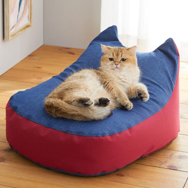 PEPPY Sippole にゃんこビーズクッション 本体+デニム替え