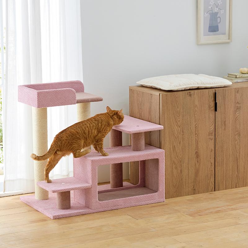 シニア猫にやさしいローステップタワー 本体 高さ72cm 据え置き型