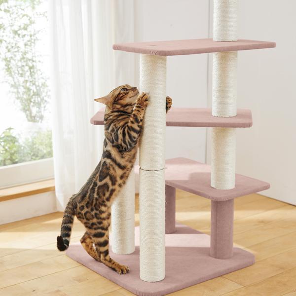 のぼりやすいらせんステップタワー キャットタワー ペット 猫 タワー