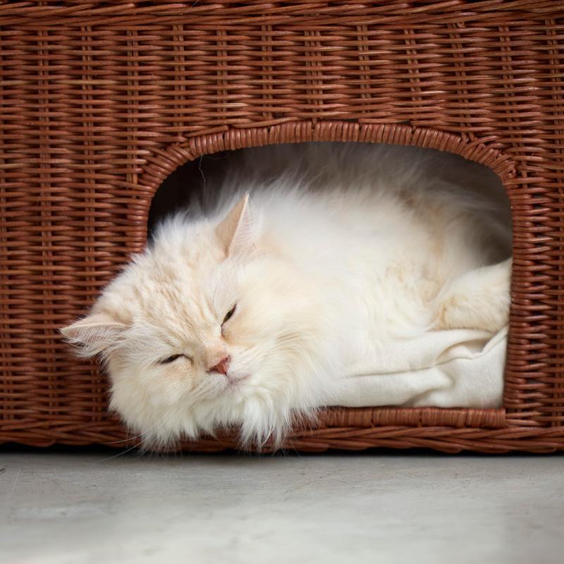 3階建てラタン キャットハウス 猫 ラタン ハウス 高級感 高さ60cm 多頭