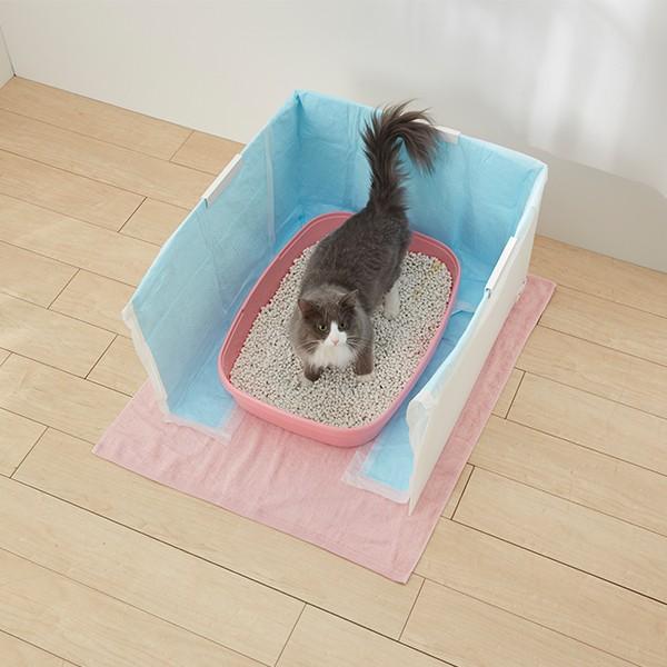 幅がかわる砂ガード ショート トイレ トイレカバー ハウス 猫 猫