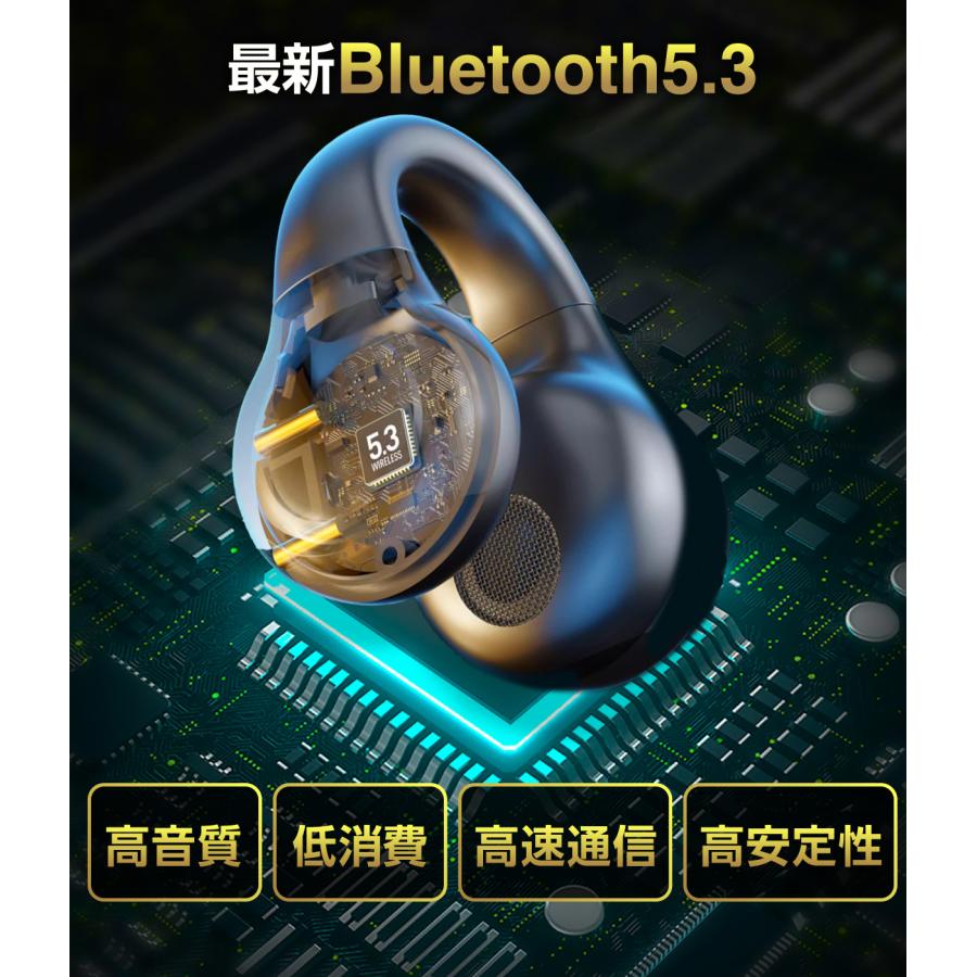 ワイヤレスイヤホン bluetooth 5.4 高音質 片耳 耳掛け 通話 2025 防水 伝導 iPhone Android 対応 空気伝導 非骨伝導 最新型  オープンイヤー 残量表示 |  | 09