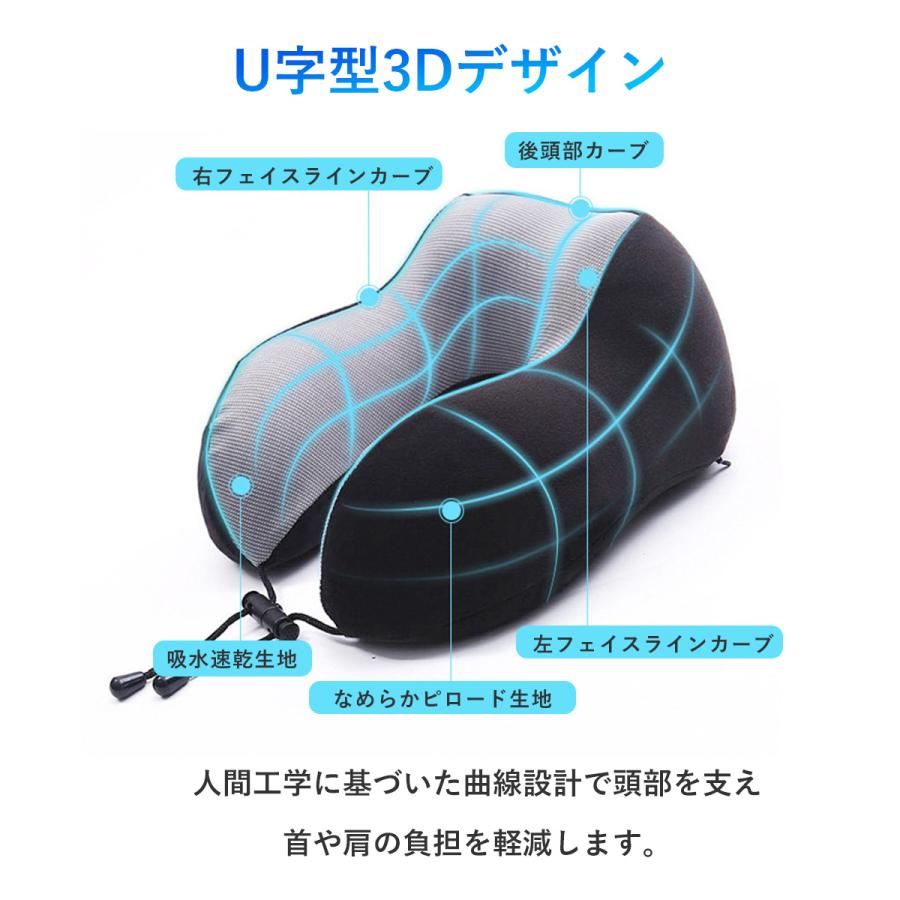 ネックピロー 飛行機 車 子供 低反発 チャイルドシート ストレート