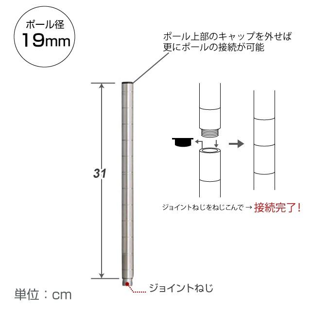Luminous スチールラック パーツ ルミナス 延長ポール 4本セット