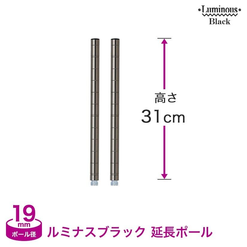 Luminous ルミナスブラック スチールラック (19mm) 継ぎ足し用ポール