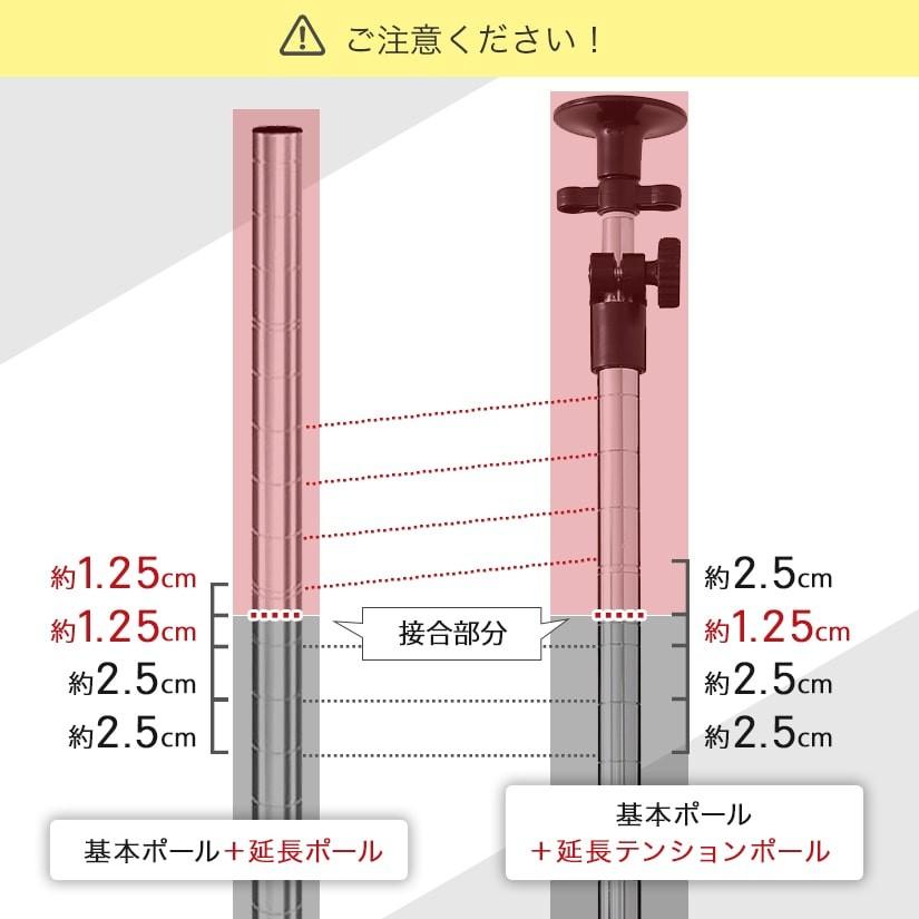 延長ポール 4本セット ポール径25mm 高さ31cm スチールラック ルミナス ADD-P2530-2｜perfect-floors｜09