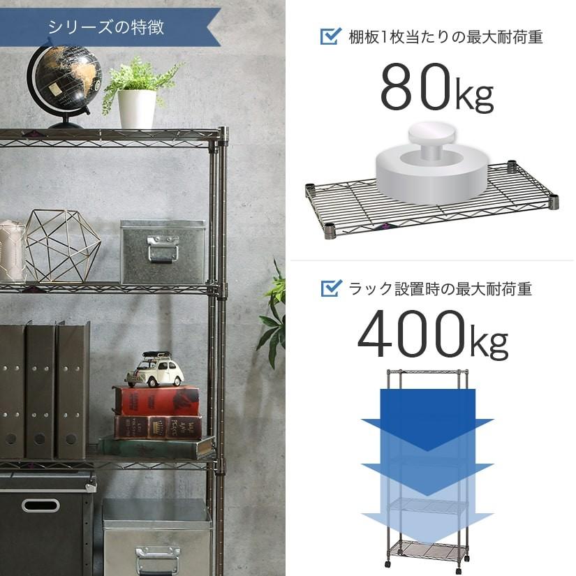 Luminous スチールラック 黒 幅60 5段 ルミナスブラック カラーラック