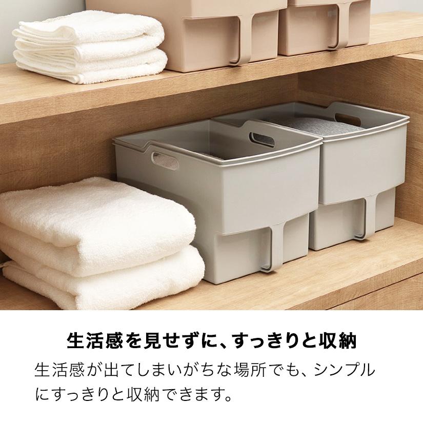 ベージュ廃盤※ キッチン収納ケース ハンディストッカー ハンドル付き