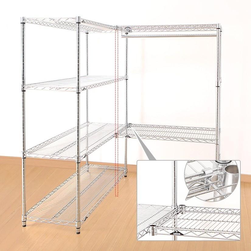 スチールラック　アシストパーツ　2個セット 抗菌ABラック 下段開放タイプ 幅181.2×奥行61.2×高さ180cm (スチール