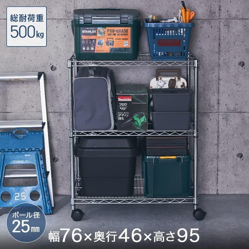 Luminous スチールラック 業務用 ルミナス 幅75 奥行45 高さ95 3段