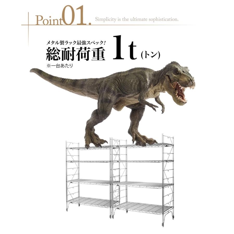エレクター エレクターシェルフ ファーストシリーズ 幅120 奥行30 高さ135 4段 Sシリーズ ERECTA シルバー 什器 厨房 収納ラック S1220S13204の画像