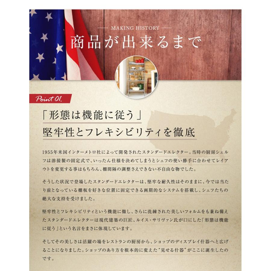 エレクター エレクターシェルフ ファーストシリーズ 幅120 奥行30 高さ160 4段 Sシリーズ ERECTA シルバー 什器 厨房 収納ラック S1220S15804の画像