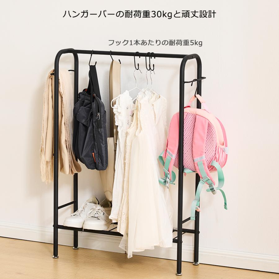 カバン掛け かばん バッグ 収納 ラック 棚付き ひねりフック付き 幅60