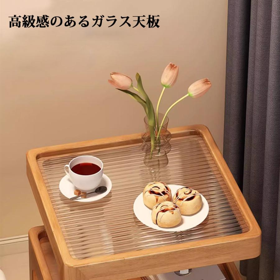 六角形ガラス天板サイドテーブル SUMI SIDE TABLE GA / スミ サイドテーブル ガラス天板 - Garret