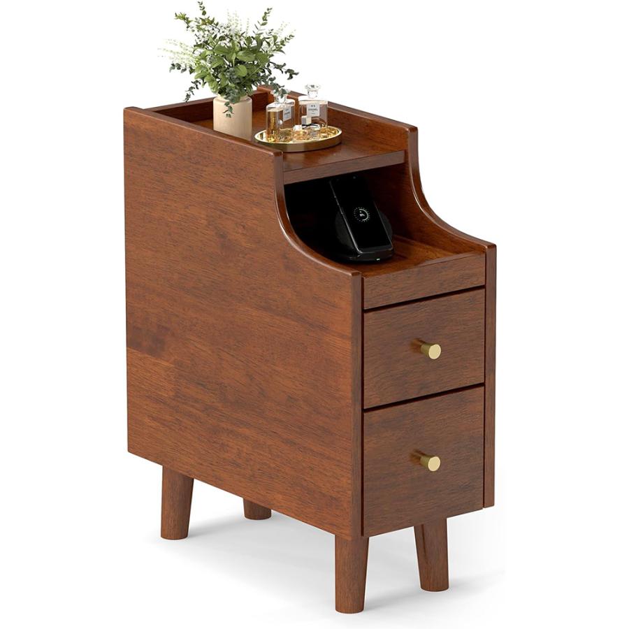 ナイトテーブル スリム サイドテーブル ベッドサイドテーブル 引き出し