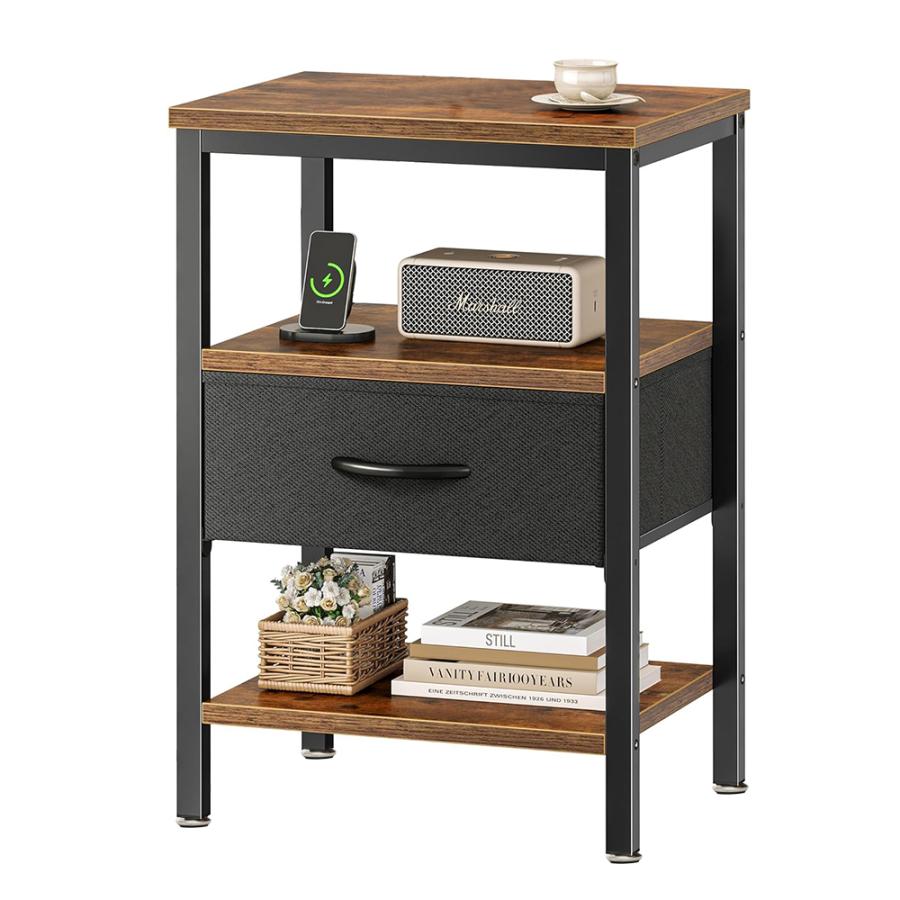 サイドテーブル コンパクト 引き出し付き ヴィンテージ風 ナイト