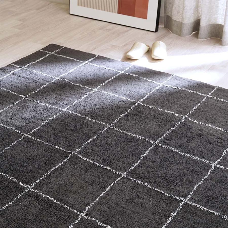 ラグ カーペット 230×170 絨毯 敷き物 正方形 コットン 綿100％ インド