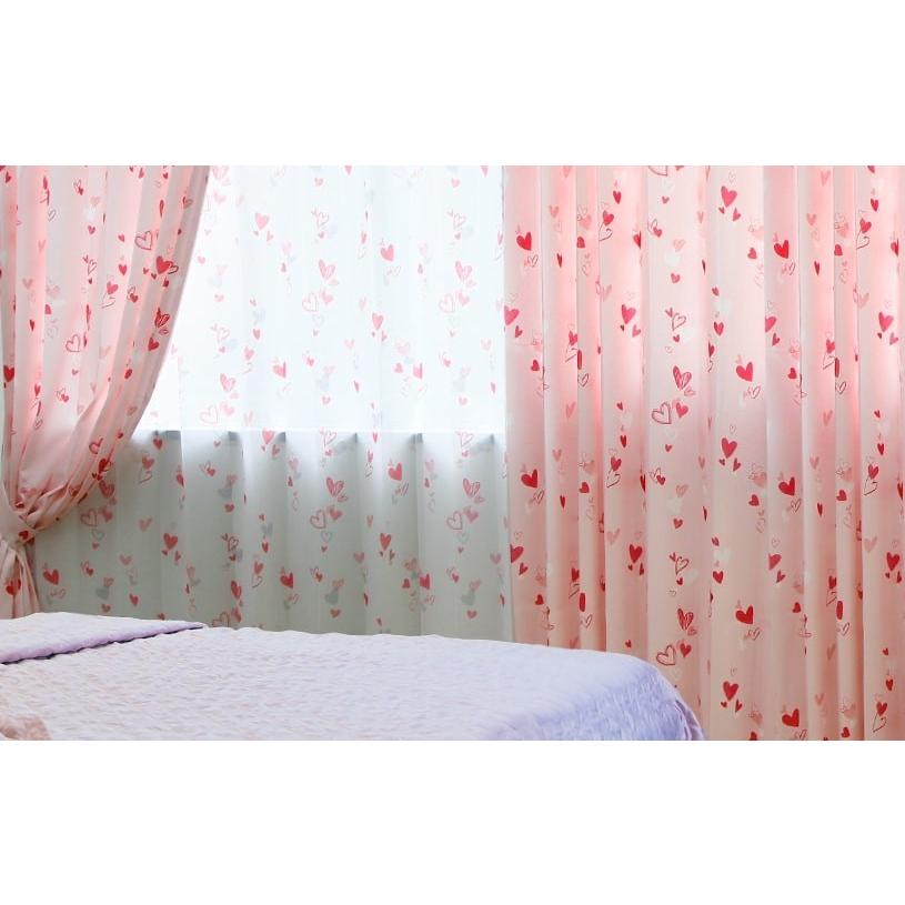 1cm刻み カーテン 4枚組 セット かわいい おしゃれ ハート エンジェルセット ピンク アイボリー 1 5倍ヒダ Cl 0005 Set パーフェクトスペース カーテン館 通販 Yahoo ショッピング