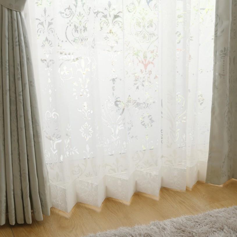 カーテン 遮光 2級遮光 レースカーテン オーダー 洗濯可能 ホワイト