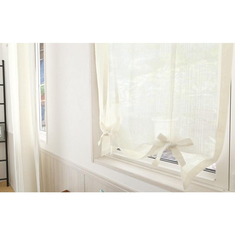 1cm刻み カーテン おしゃれ 送料無料 清潔感 カフェカーテン リネンカリス ナチュラル フリルなしリボンアップ Cl 0106 Rtype パーフェクトスペース カーテン館 通販 Yahoo ショッピング