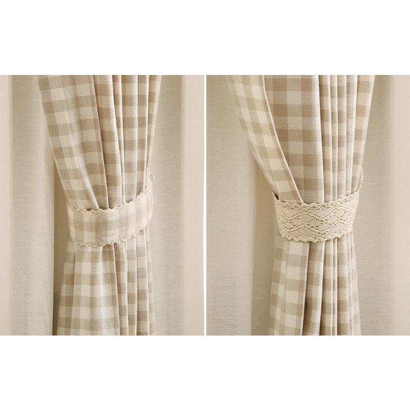 1cm刻み カーテン おしゃれ かわいい チェック ギンガム カフェ 韓国 シュシュ ベージュ 1 5倍ヒダ Cl 0143 Ki 2h パーフェクトスペース カーテン館 通販 Yahoo ショッピング
