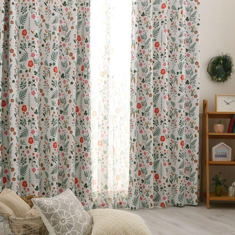 カーテン おしゃれ 緑 安い リーフ ホワイト グリーン 白 1 5倍ヒダ Cl 0190 2h パーフェクトスペース カーテン館 通販 Yahoo ショッピング