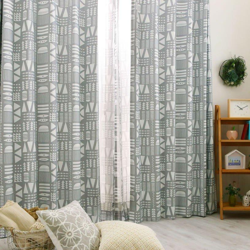 1cm刻み カーテン 北欧 幾何柄模様 ミッドセンチュリー キカ モノトーン 白黒 1 5倍ヒダ Cl 0193 2h パーフェクトスペース カーテン館 通販 Yahoo ショッピング