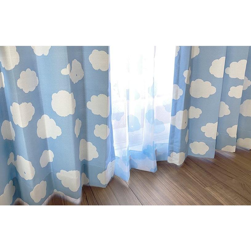 カーテン 遮光 オーダー 3級遮光 洗濯可能 ブルー 子供部屋 オーダー