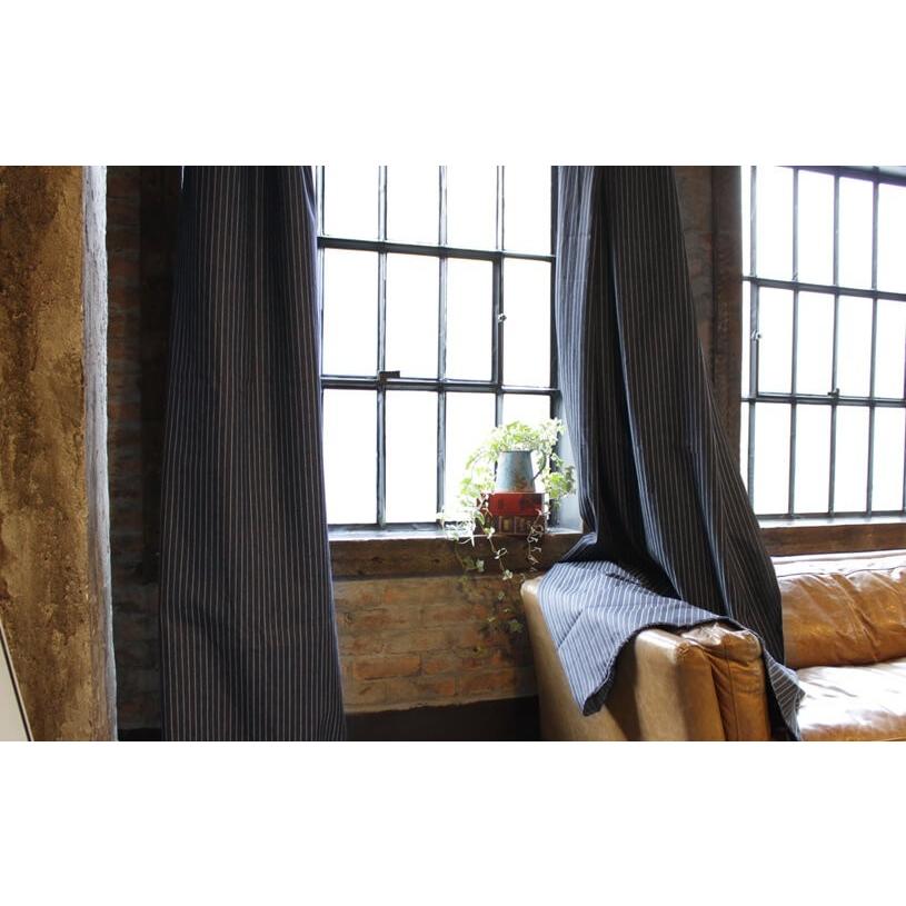 カーテン おしゃれ 1cm刻み オーダー おしゃれ メンズカーテン かっこいい カルロス インディゴピンストライプ 1 5倍ヒダ 最短 翌日出荷 D0576 2h パーフェクトスペース カーテン館 通販 Yahoo ショッピング