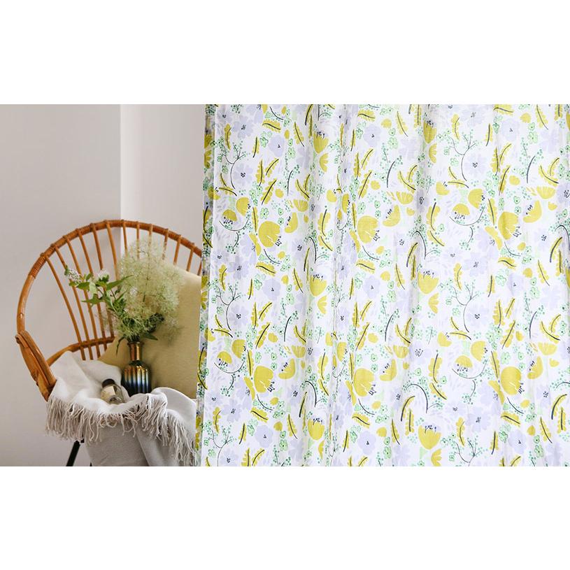 アウトレット カーテン 遮光 オーダー 非遮光 コットン 花柄 天然素材 オーダーカーテン  ヒダなし(フラット) フラフィ 最短・翌日出荷 | パーフェクトスペース | 06