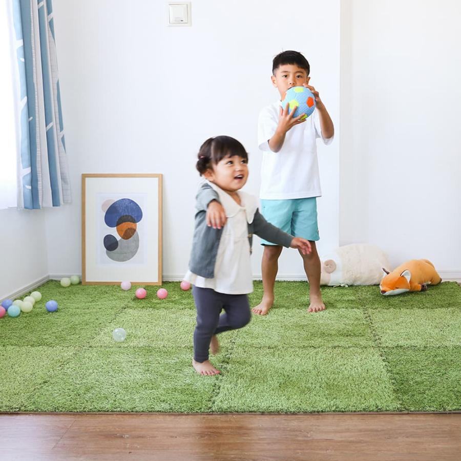 mybest1位店】 芝生風 ジョイントマット 約60×60cm 9枚入り 2帖 大判 