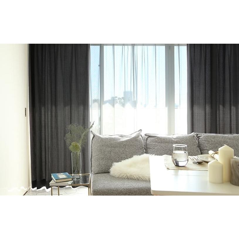 シンコール カーテン 遮光 オーダー 3級遮光 洗濯可能 防炎 ブラック